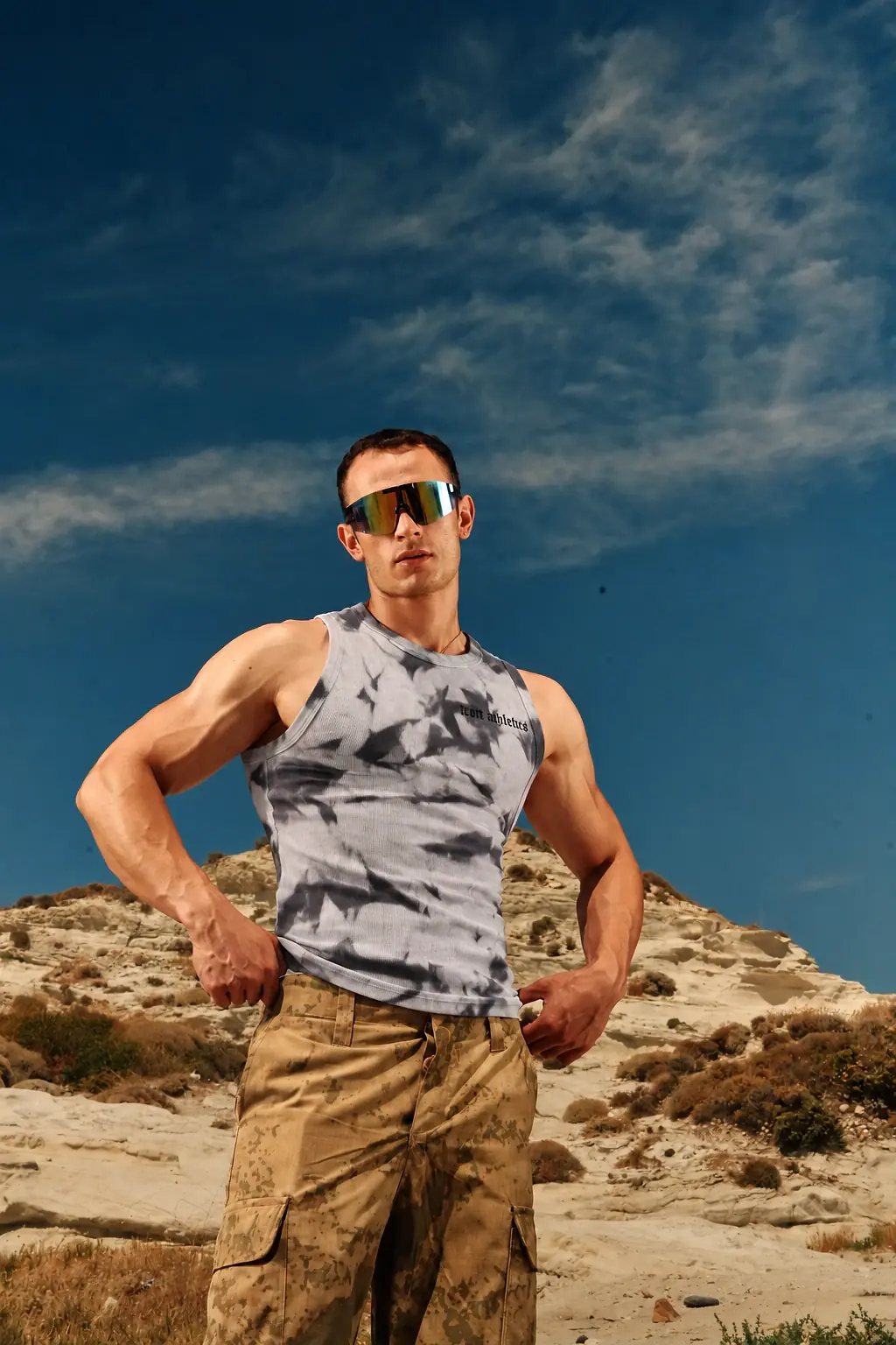Quartz Washed Ribbed Tank
