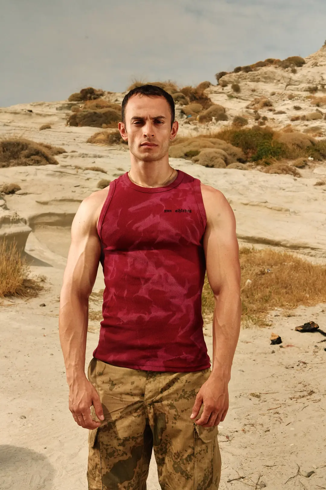 ⁠Oxblood Washed Ribbed Tank